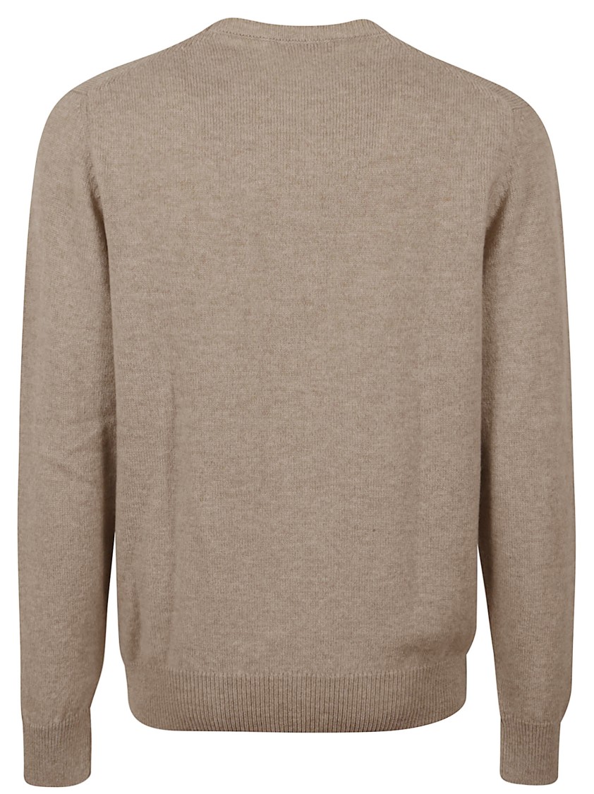 Zanone Textured Wool Crew Neck Sweater With Relaxed Fit In Neutral