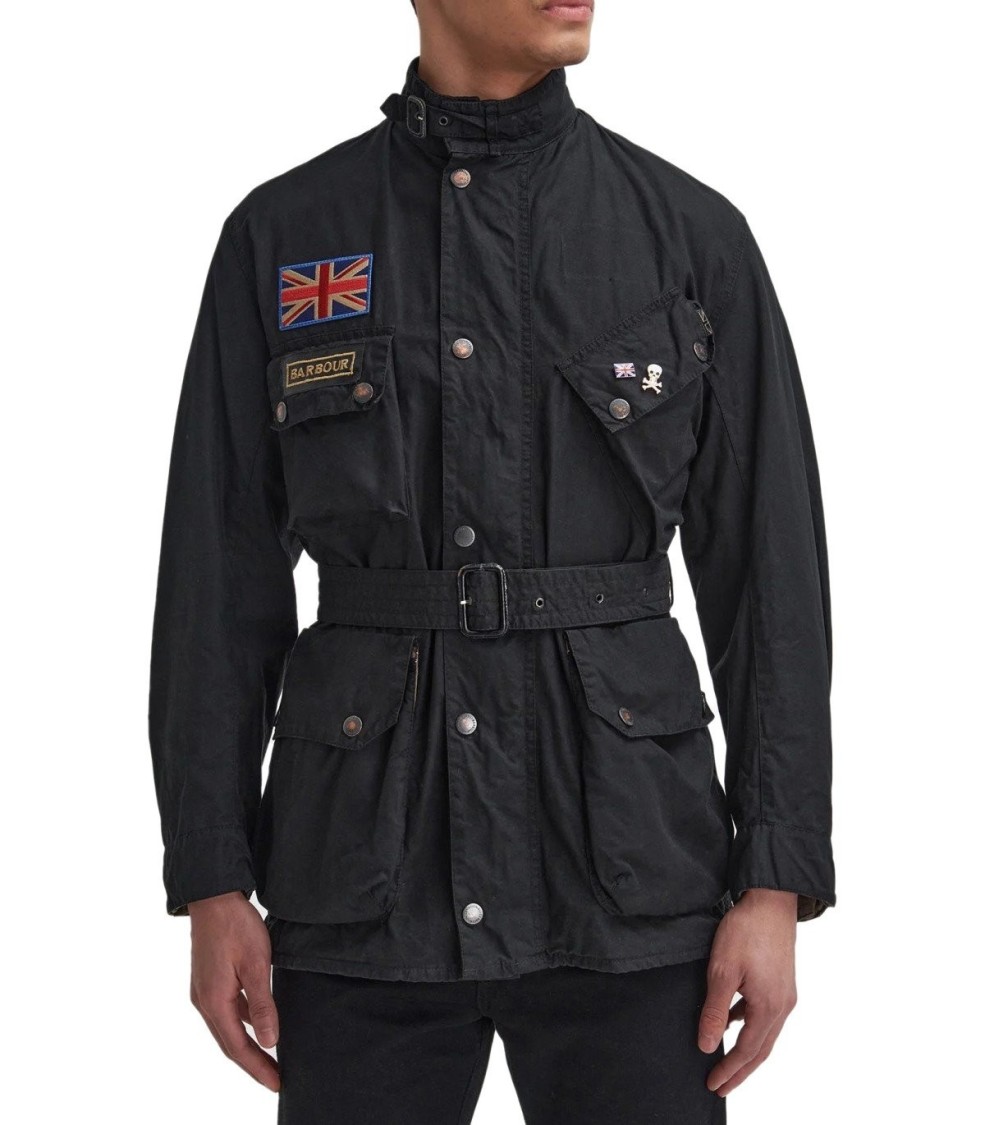 BARBOUR BARBOUR INTERNATIONAL STEVE MCQUEEN 60TH ANNIVERSARY WAX BLACK JACKET