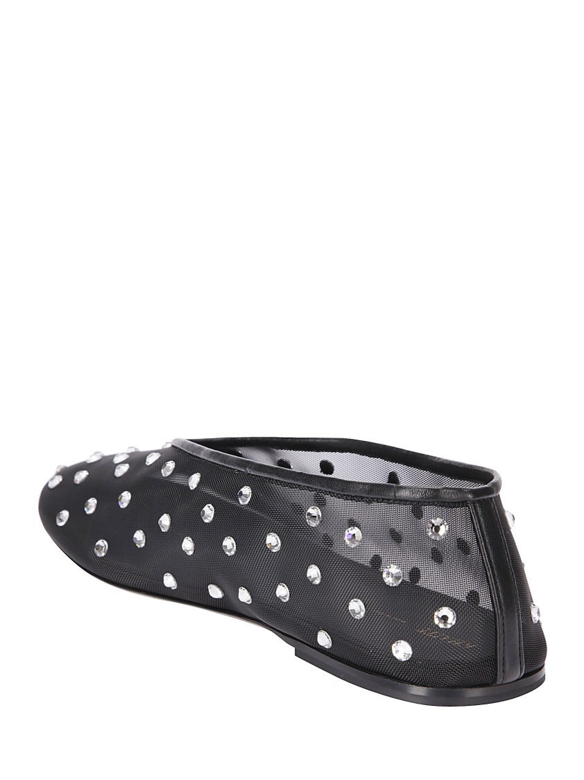 Shop Khaite Ballet Flats With Swarovski Crystal Detail In Black