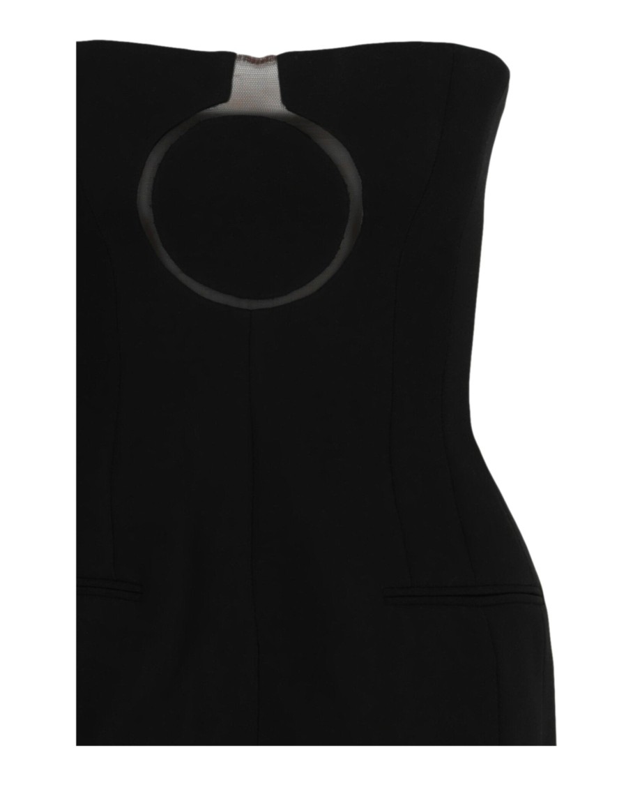 Ferragamo Pure Wool Mini Dress With Tulle Insert