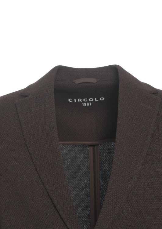CIRCOLO 1901ダークグレー ジャケット Circolo 1901 Fleece Print Slim Fit Jacket