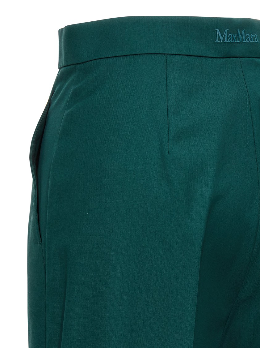 Max Mara High Waist Wide-leg Trousers With Belt Loops In Black