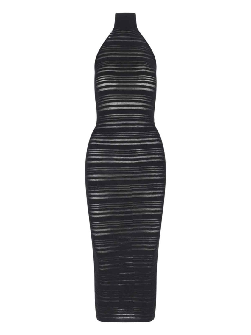 Andreädamo Andreâdamo Ribbed Knit Midi Dress – Black