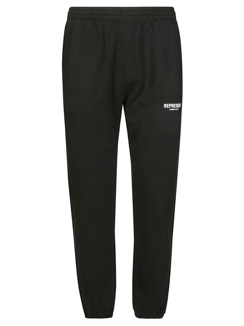 Represent Relaxed Black Jogger Pants With Logo Detail