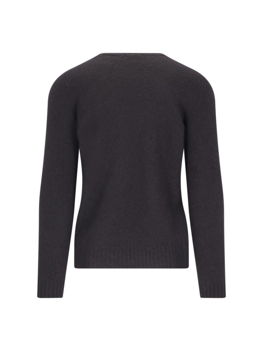 Drumohr Basic Sweater In Brown Wool Dark Shade In Black
