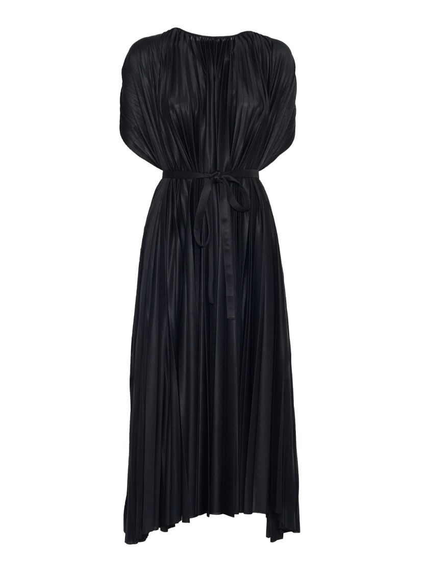 Fabiana Filippi Sleeveless Pleated Maxi Dress With Matching Belt