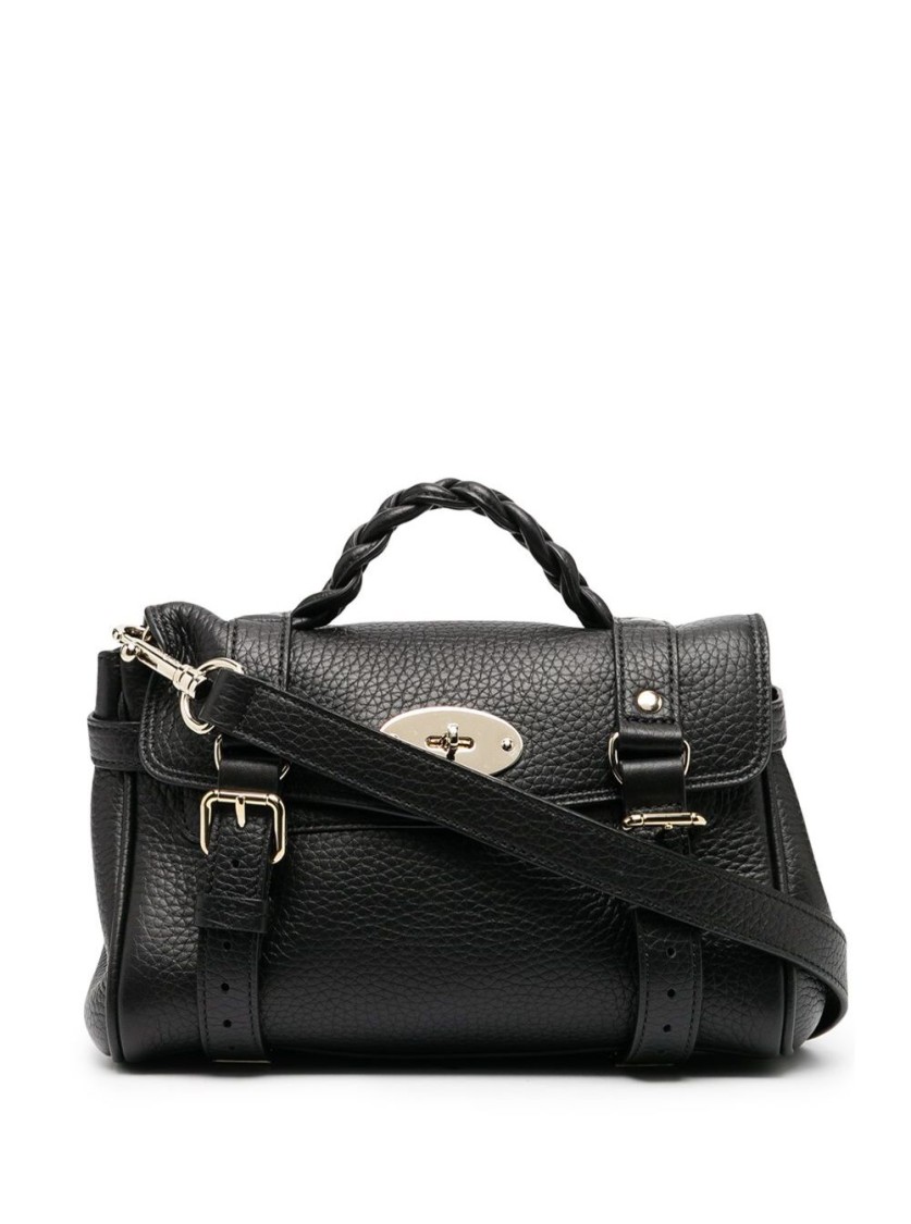 Mulberry 'alexa' Black Handbag With Adjustable And Removable Shoulder Strap And Magnetic Closure In Black