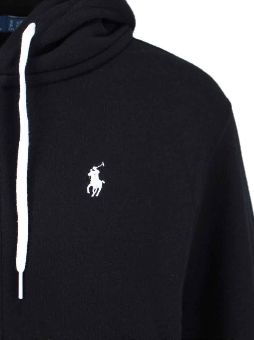 Polo Ralph Lauren Felpa In Misto Cotone Nero Donna In Black