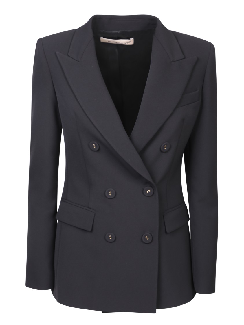 Blanca Vita Double-breasted Tailored Black Jacket