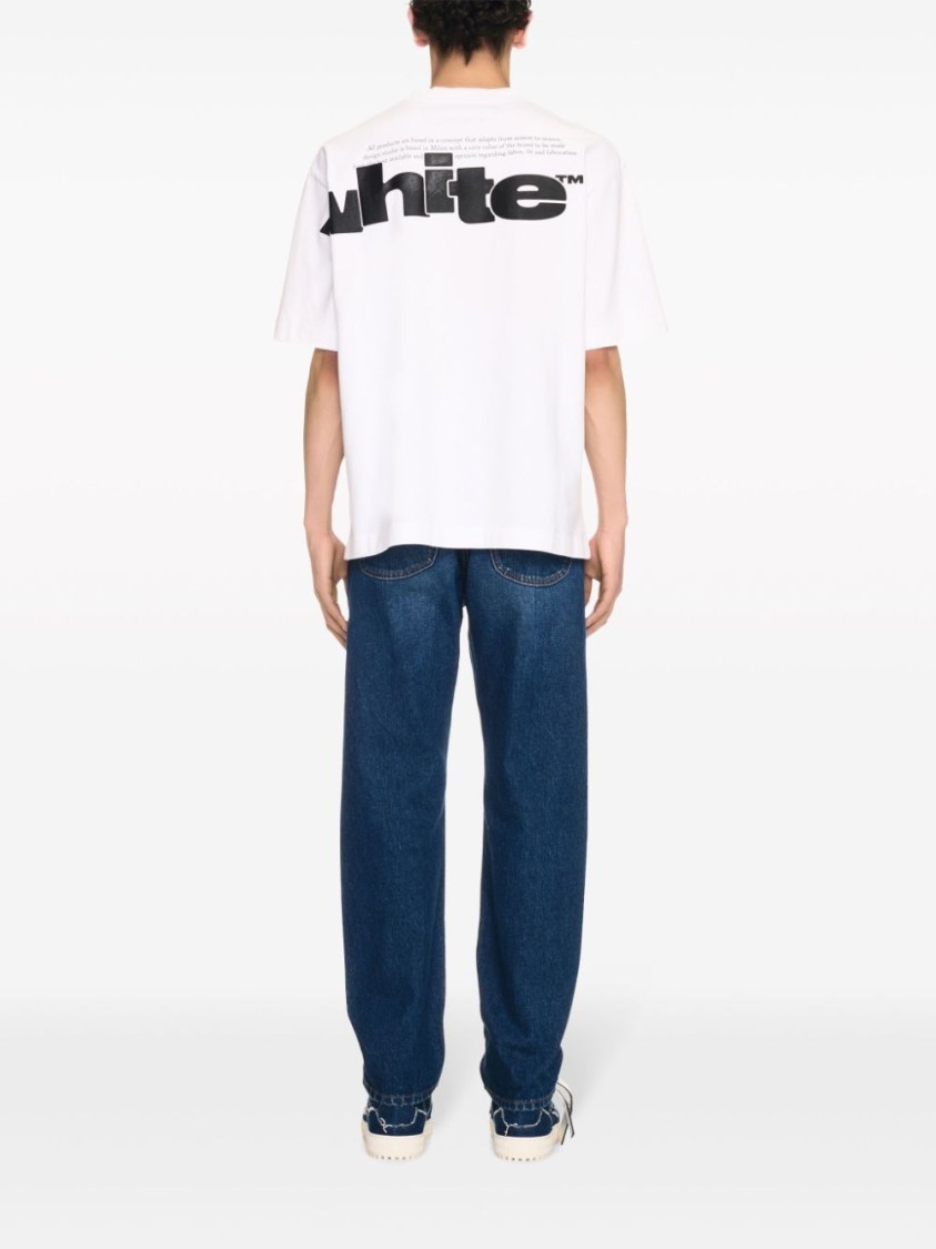 Shop Off-white Blue Jeans With Logo