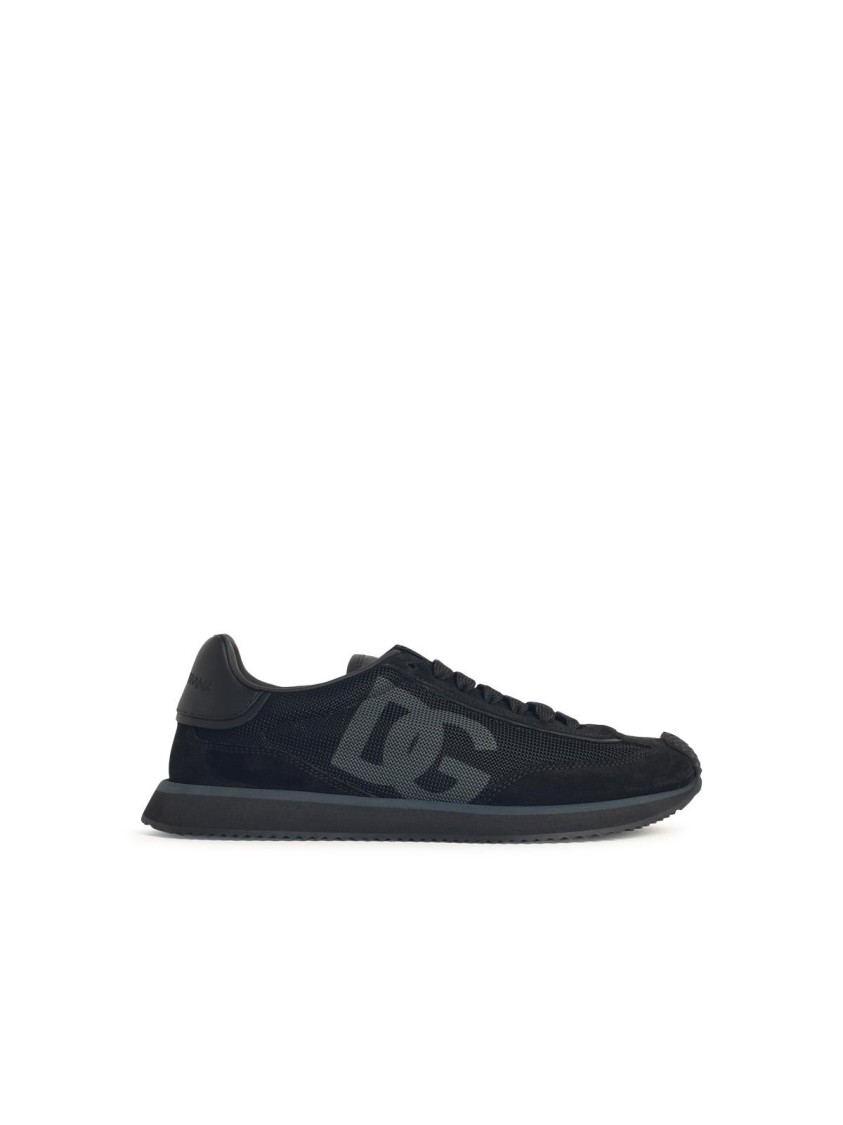 Dolce & Gabbana Low Top Sneakers Featuring Suede Accents In Black