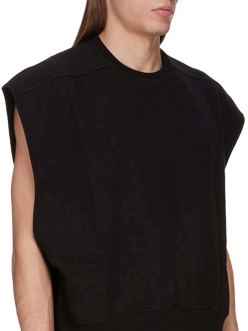 Rick Owens Drkshdw Drkshdw By Rick Owens Oversized Black T-shirt With Structured Shoulders In Black