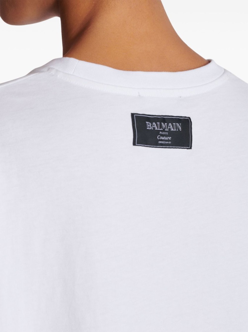 Balmain Graphic Kiss Print T-shirt With Relaxed Fit In White