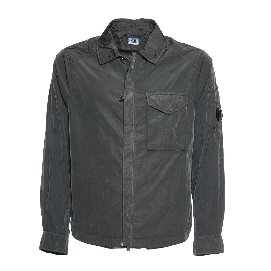 C.p. Company Chrome-r Full Zip Overshirt - Smoked Pearl