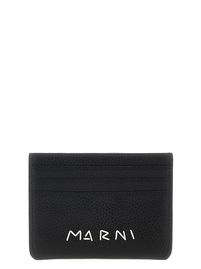 Marni Logo Card Holder In Black | ModeSens
