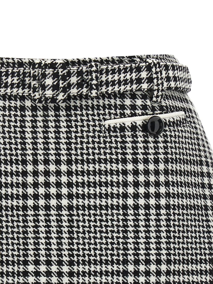 Self-portrait Mini Skirt With Houndstooth Pattern