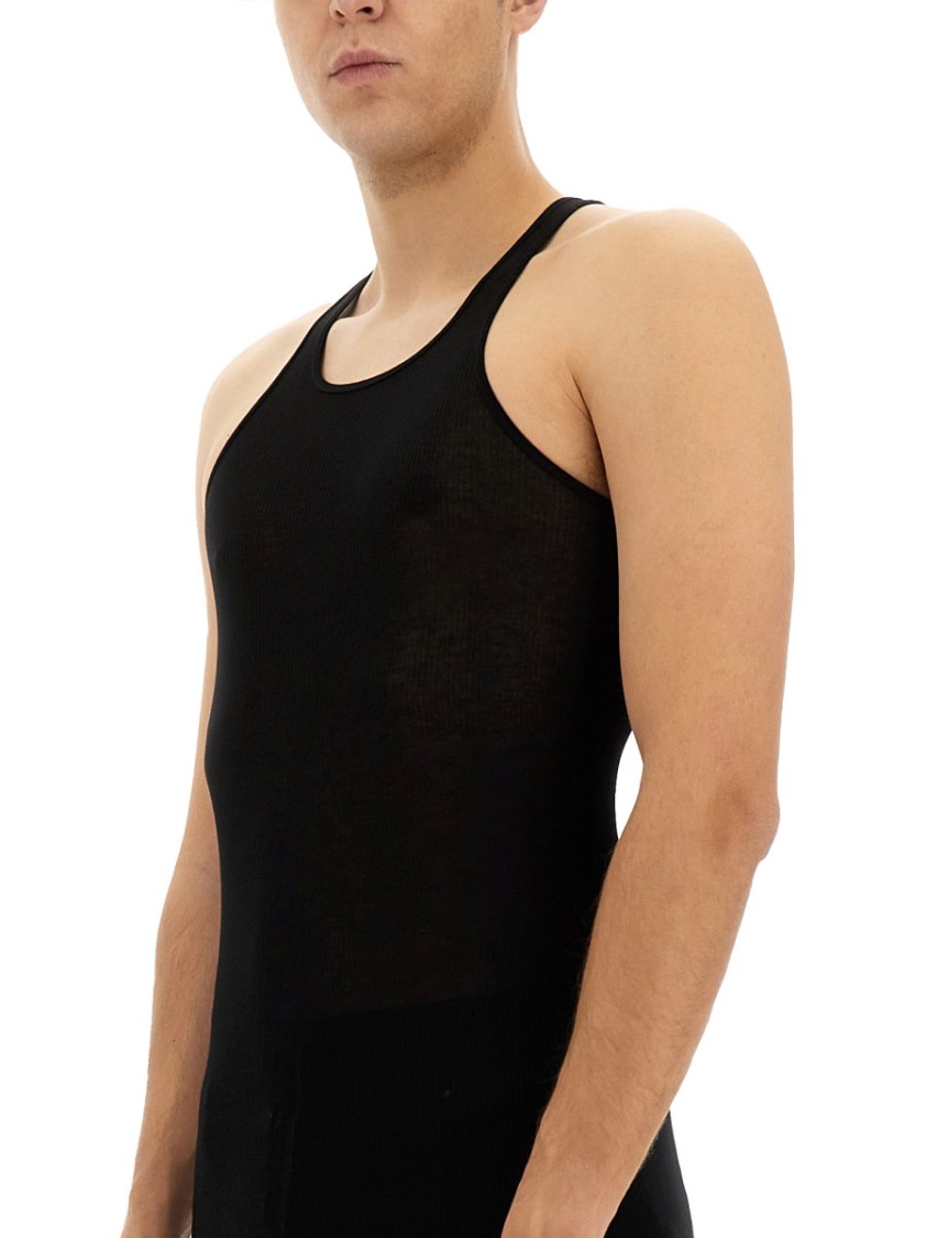 Rick Owens Ribbed Tank Top In Black