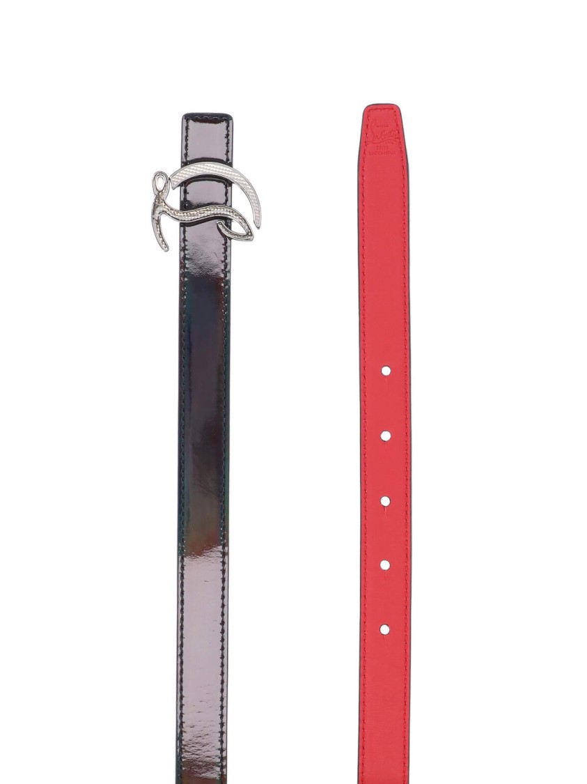 Christian Louboutin "cl Logo" Reversible Belt – Black/red