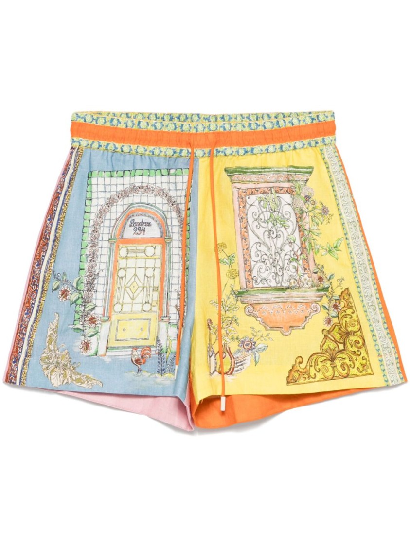 Alemais Multicoloured Colour-blocked Monte Shorts In Multicolor