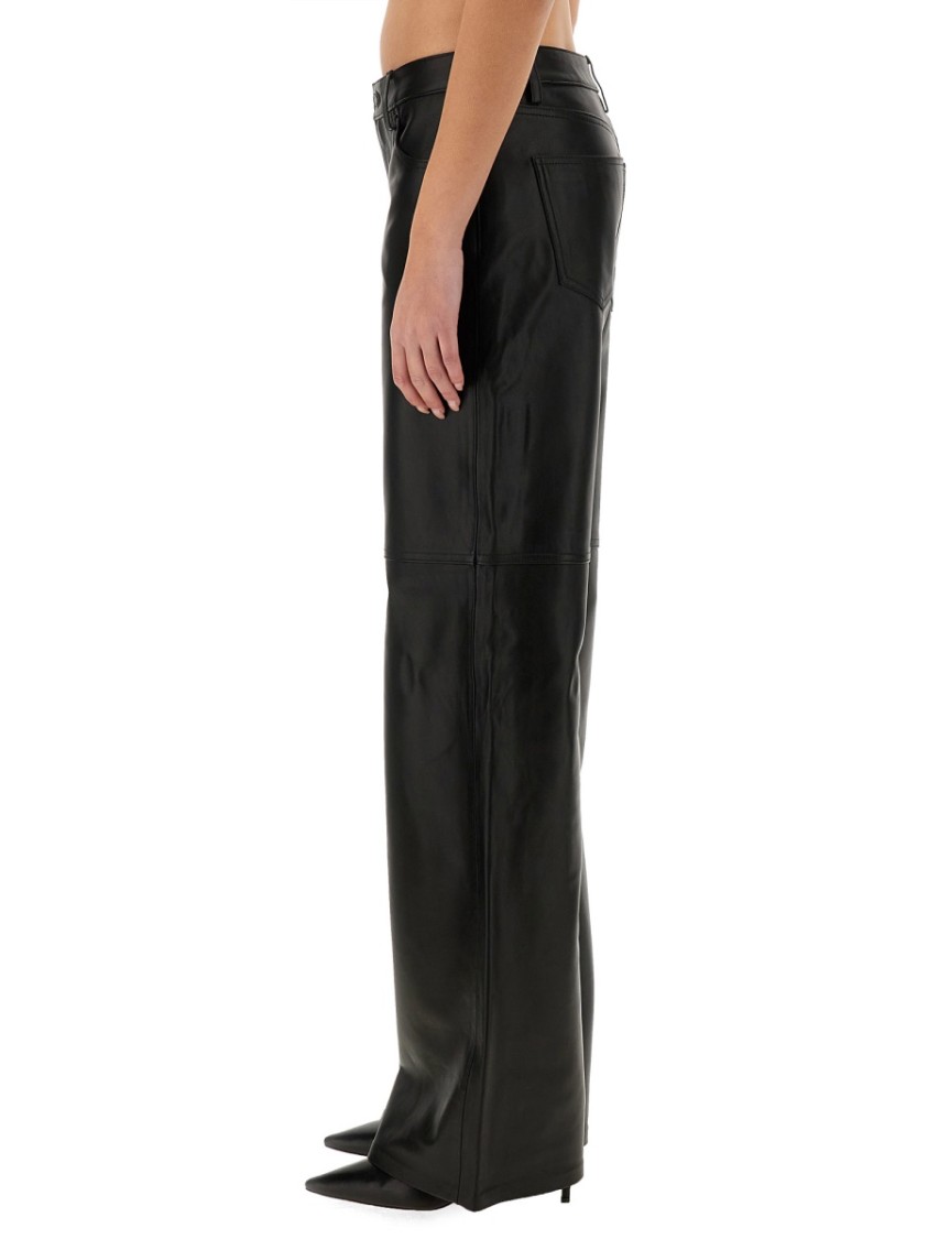 パンツ Michael Kors Black Pants with Belt Loops in Leather Woman Michael Michael Kors Black Pants With Belt Loops In Leather