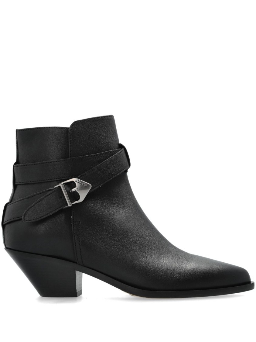 Isabel Marant Black Ankle Boots With Flared Heel In Black