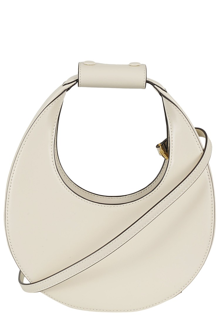 Staud Crescent-shaped Cream Leather Mini Moon Bag