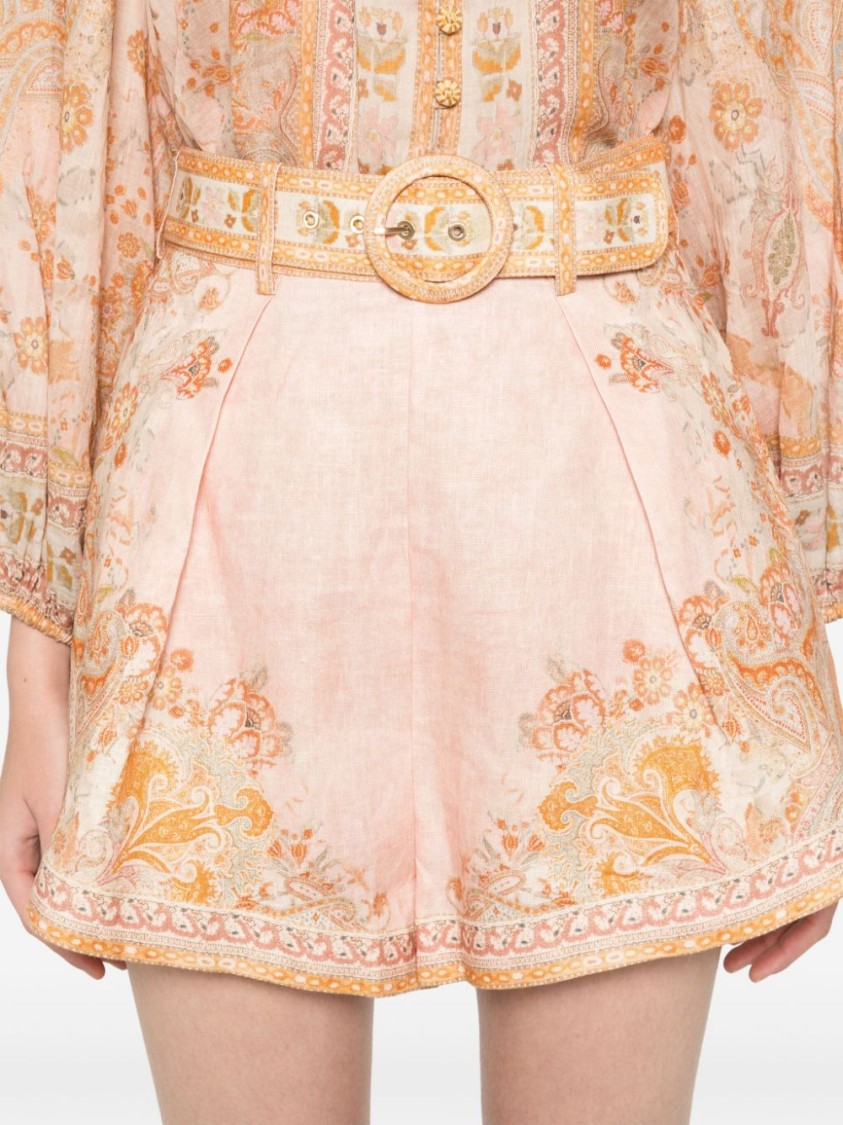 Shop Zimmermann Acacia Shorts In Pink