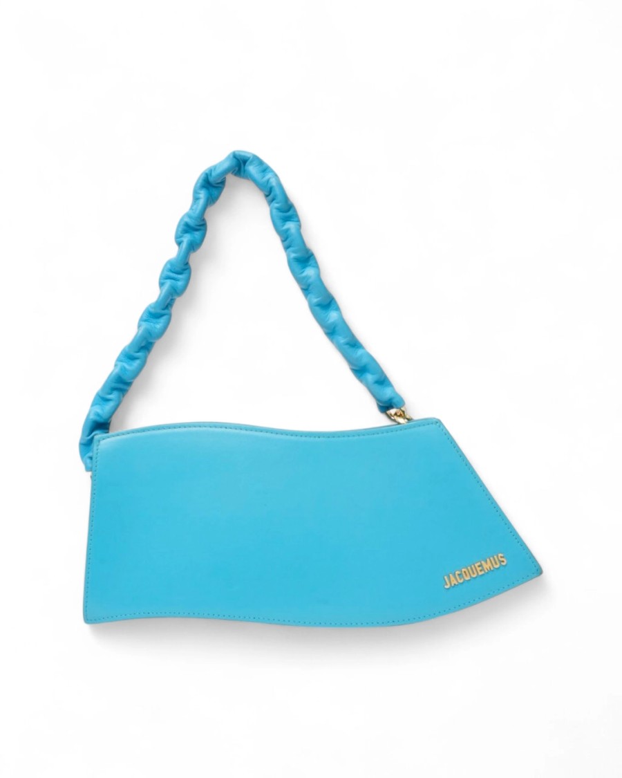 Jacquemus La Vague Pelle Azzurra Handbag In Blue