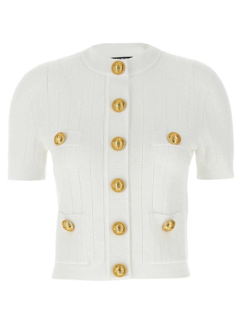 Balmain 'chiocciola' Cardigan In White