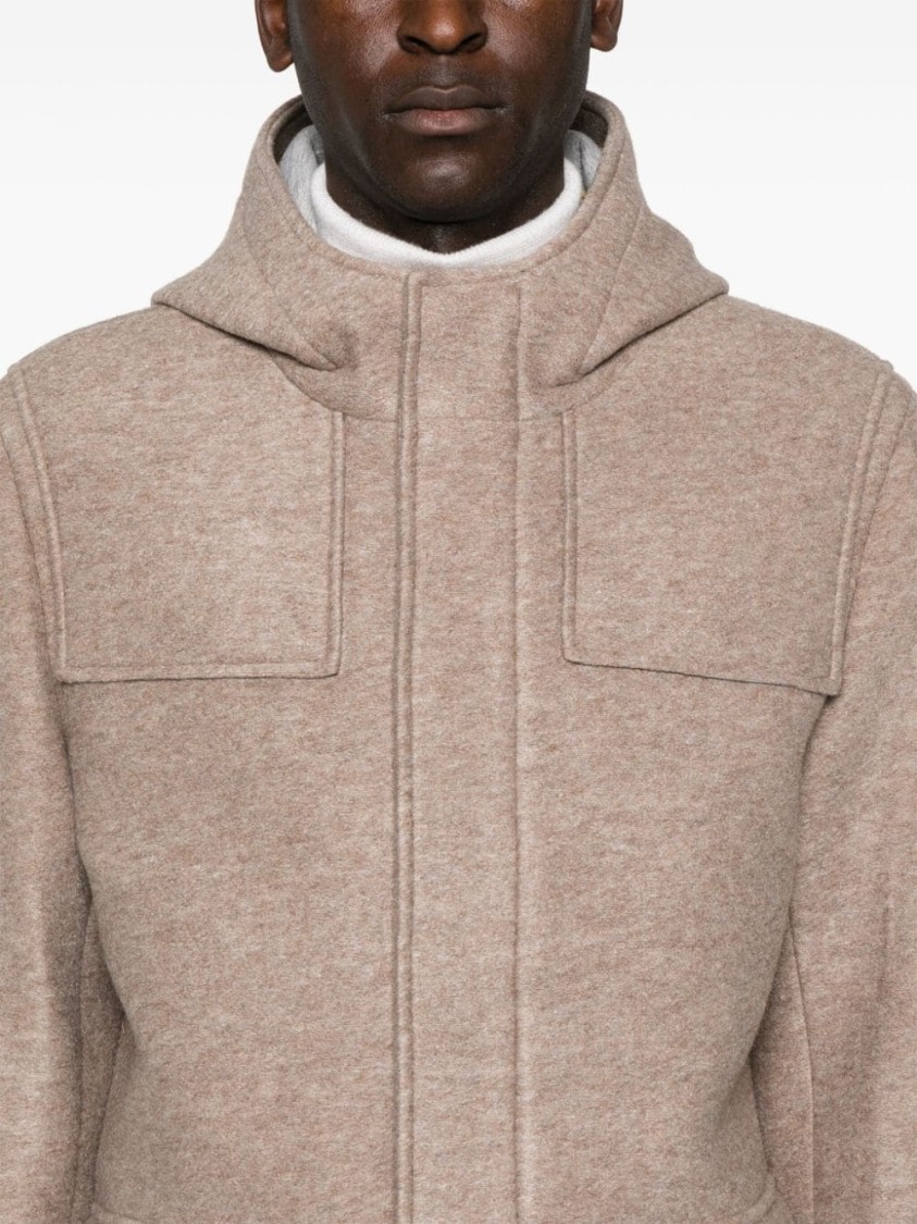 Manuel Ritz Hooded Jacket In Brown