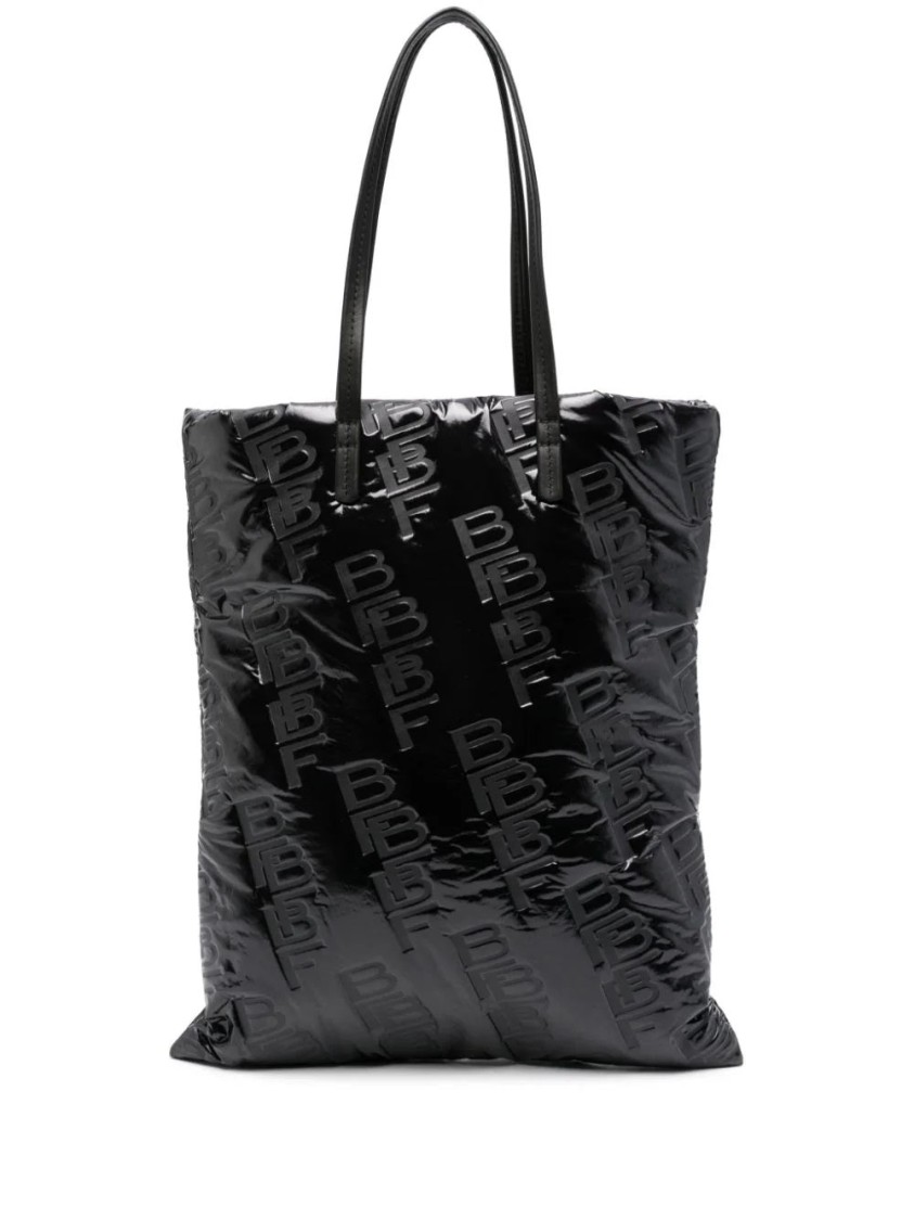 By Far Black Embossed Leather Handbag In Black