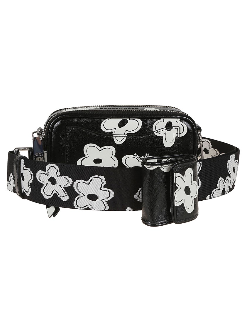 Marc Jacobs Floral Print Crossbody Bag In Split Cow Leather