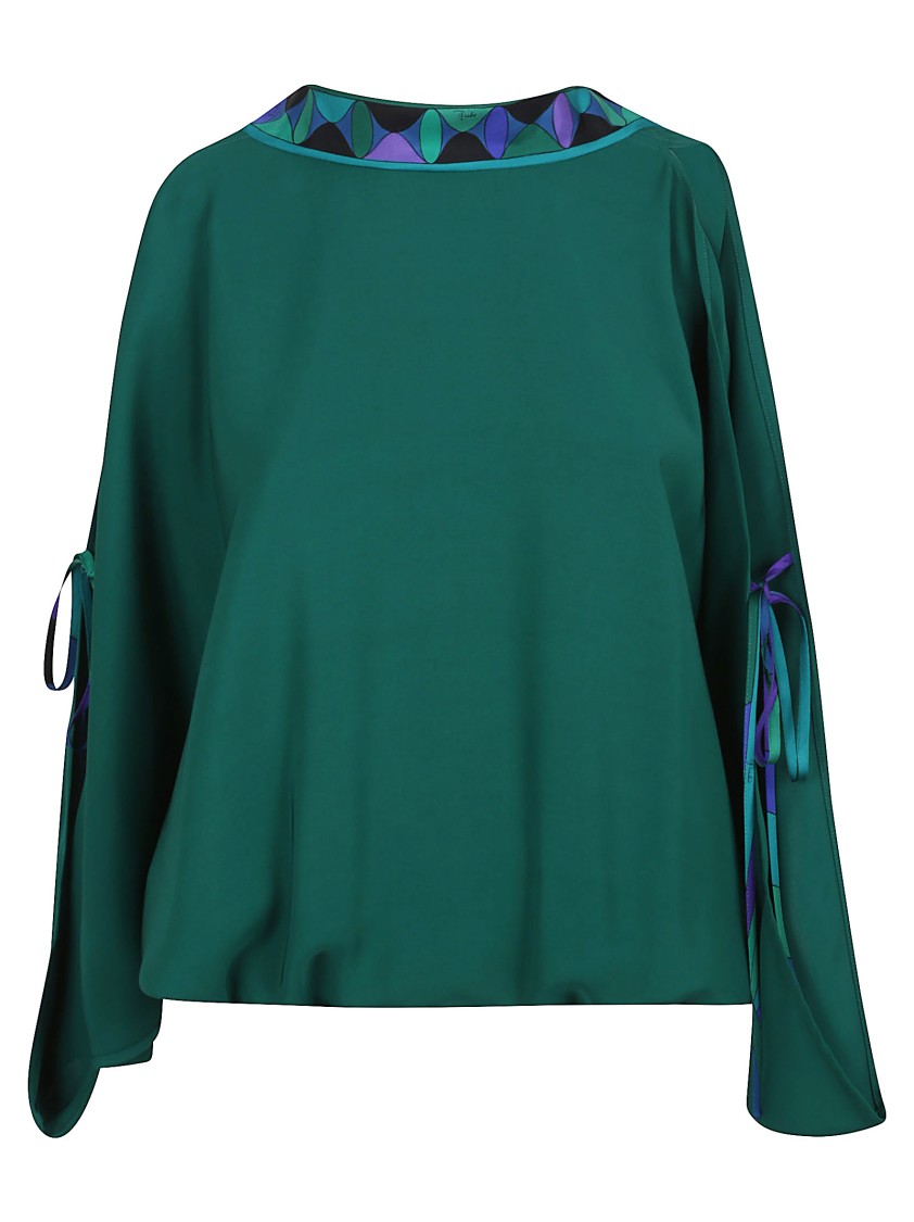 EMILIO PUCCI EMILIO PUCCI GREEN VISCOSE AND SILK EMILIO PUCCI SHIRT