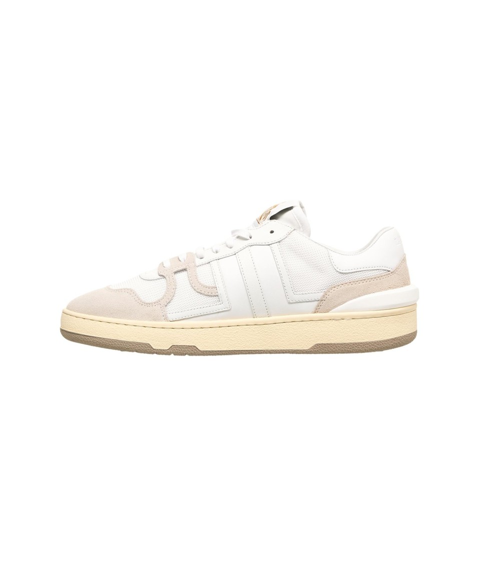 Lanvin Mesh And Leather Clay Sneakers With In Neutrals