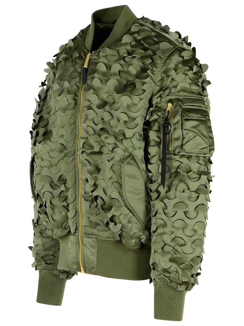 Shop Alpha Industries Ulcans' Green Nylon Bomber Jacket