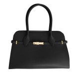 Furla Structured Black Handbag With Gold-Tone Clasp Bag
