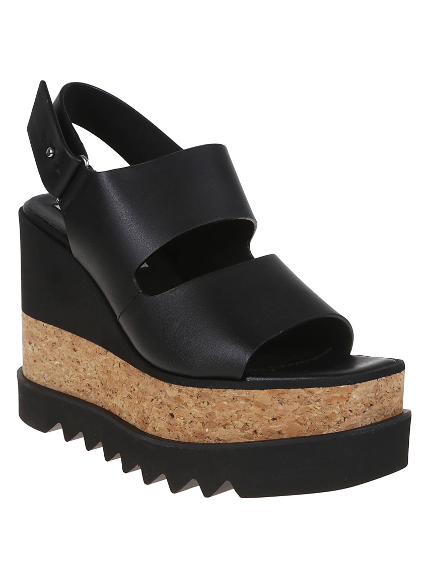 Stella Mccartney Black Sandals With Double Strap Design In Black