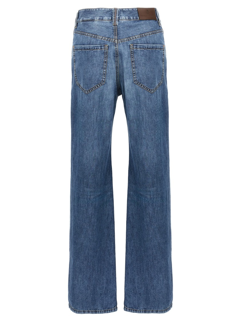 Brunello Cucinelli Delavé Finish Straight Leg Jeans In Blue