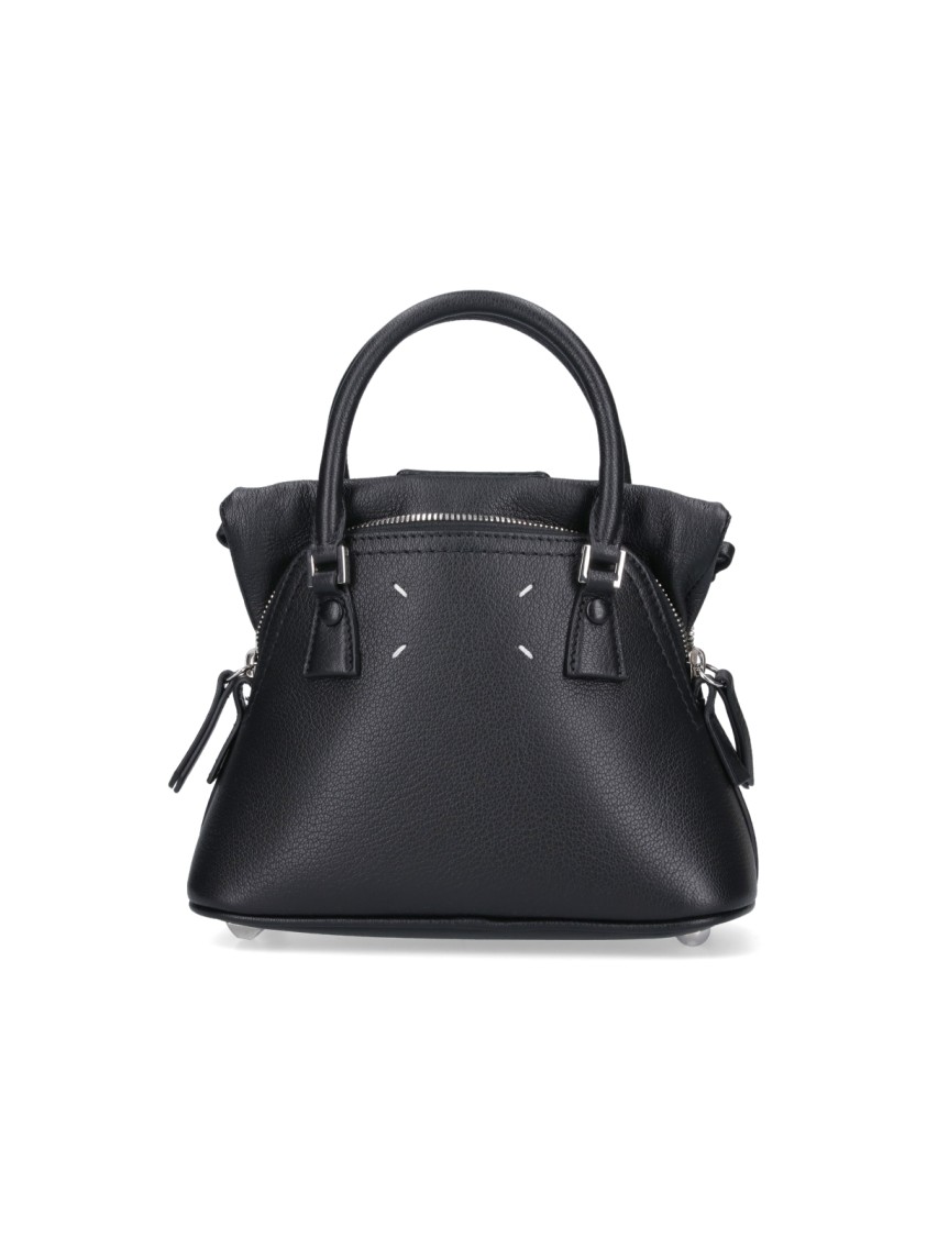 Maison Margiela Structured Textured Leather Shoulder Bag