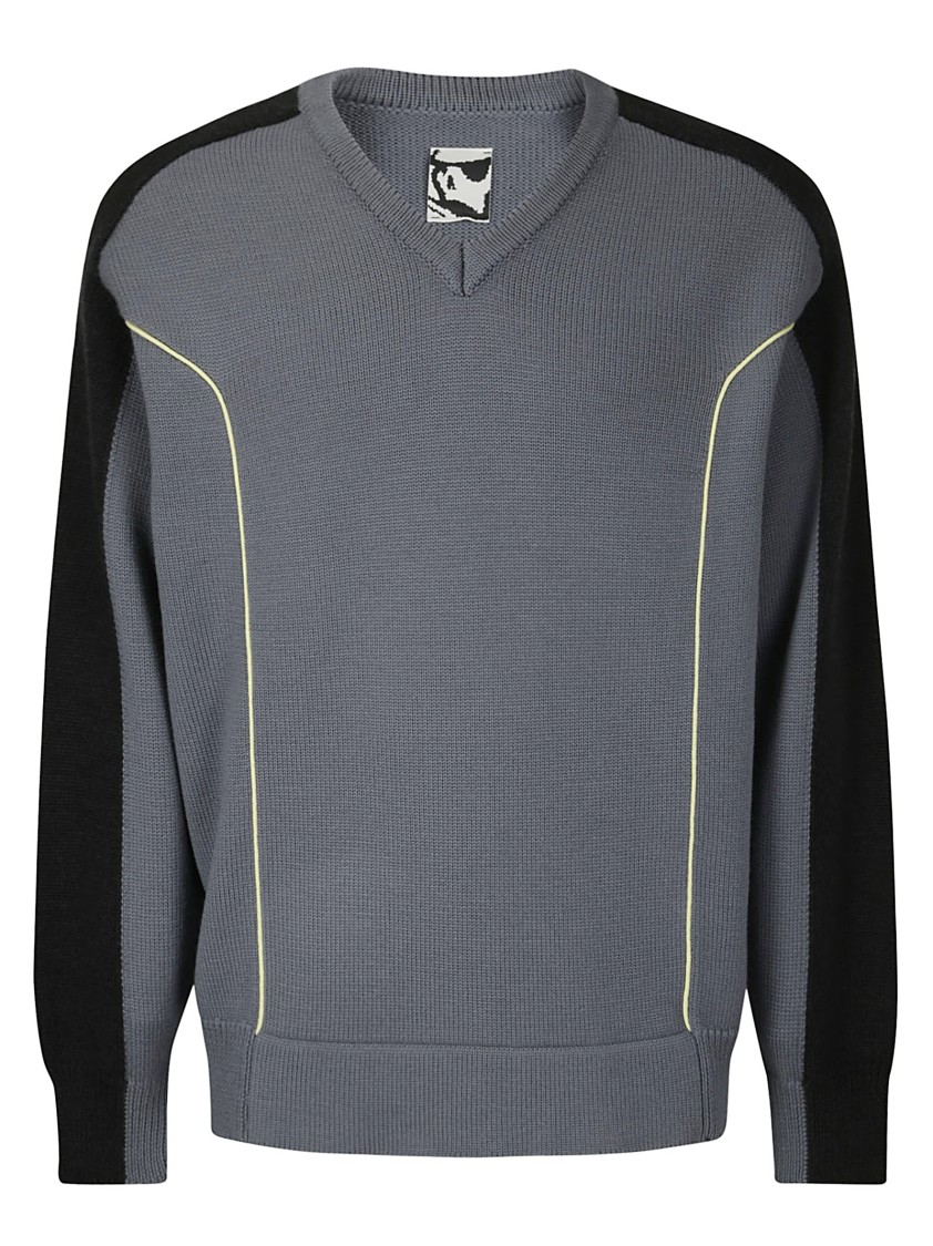 Gr10k Piping V-neck In Grey
