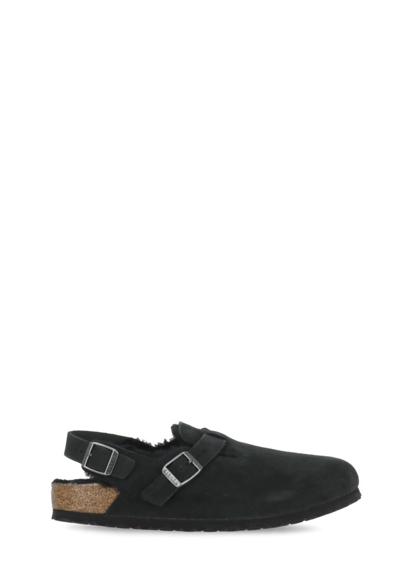 Birkenstock Tokio Buckle Detailed Slip-on Slippers In Black