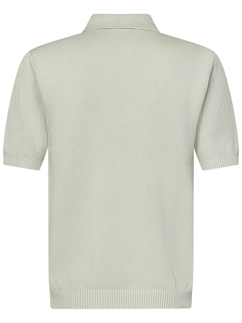 Boglioli Honeycomb Texture Short-sleeved Polo Shirt In Green