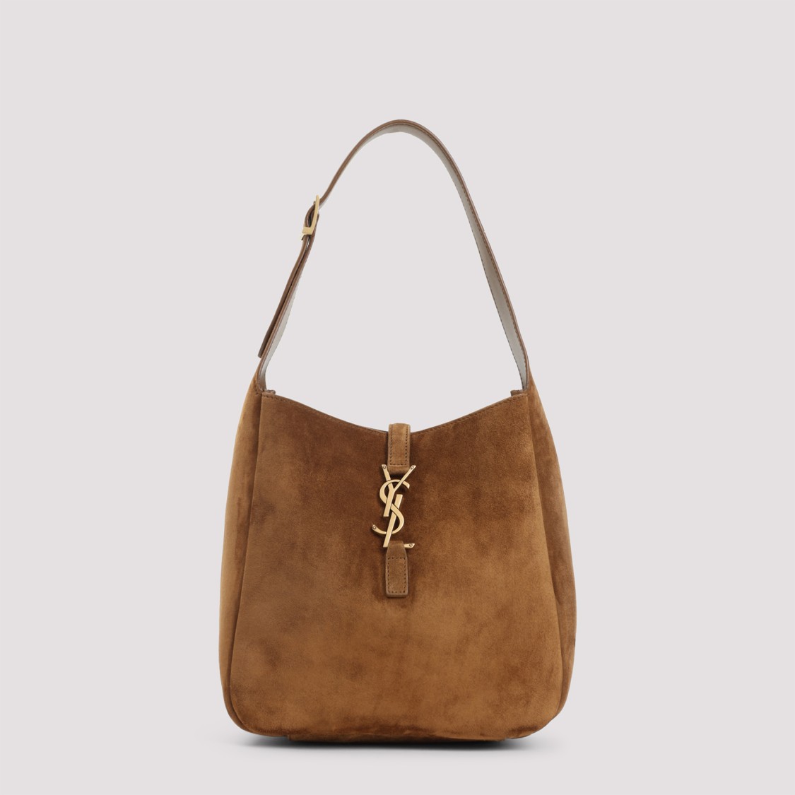 Saint Laurent Le 5 À 7 Orange Caramel Suede Calf Leather Shoulder Bag In Brown