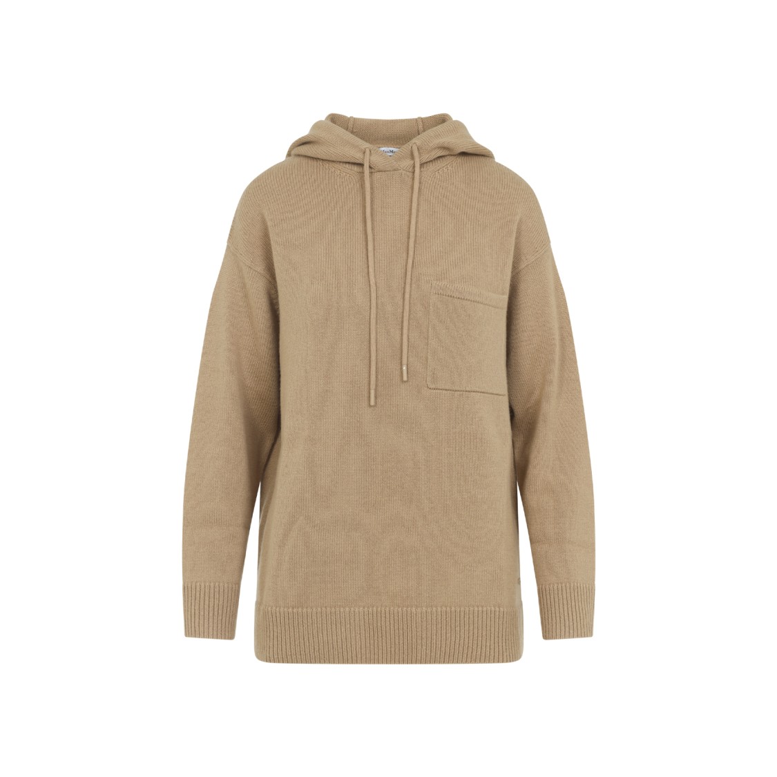 Max Mara Relaxed Fit Knit Sweater With Hood In Brown