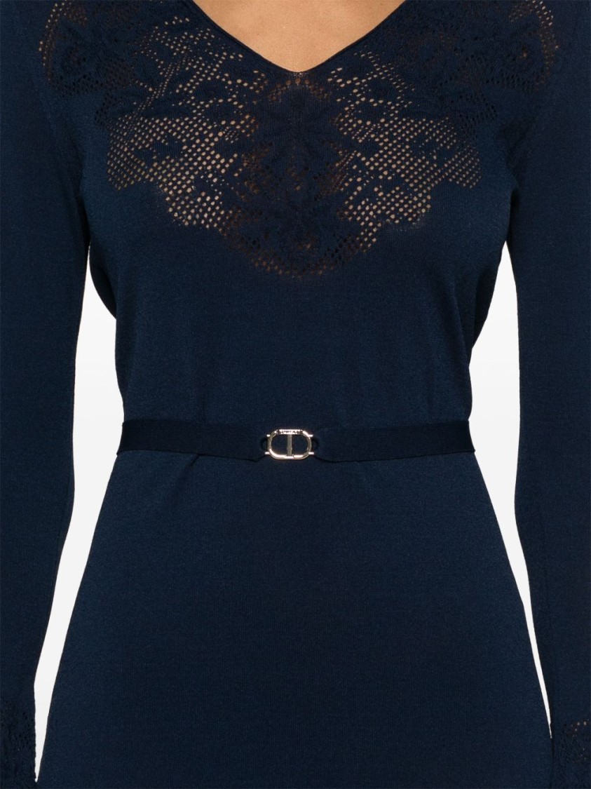 Shop Twinset Twin-set Delicate Lace Overlay Maxi Dress