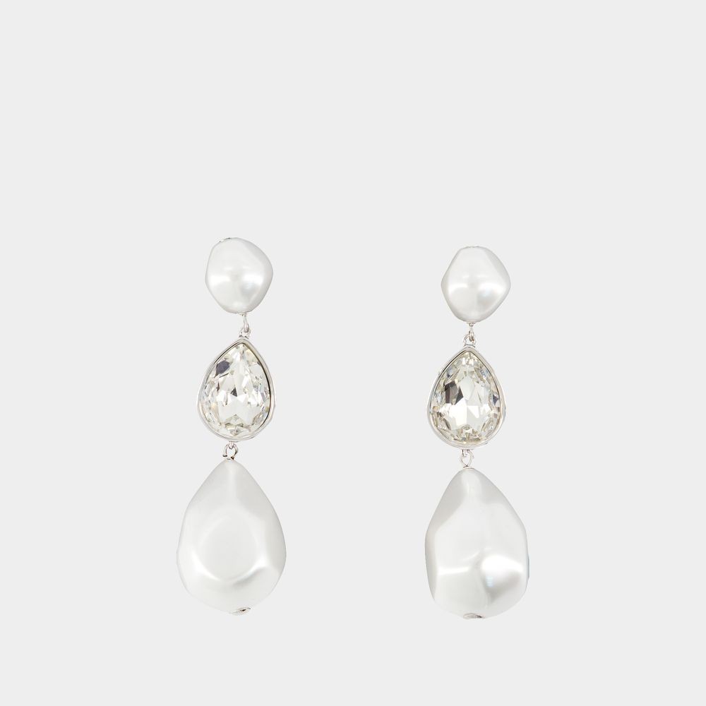Self-portrait Crystal Droplet Earrings In Not Applicable