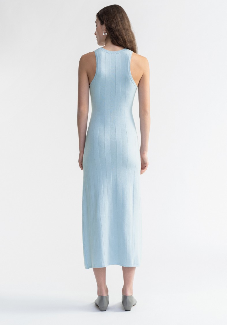 Aeron Belle - Extrafine Merino Wool Maxi Dress In Blue