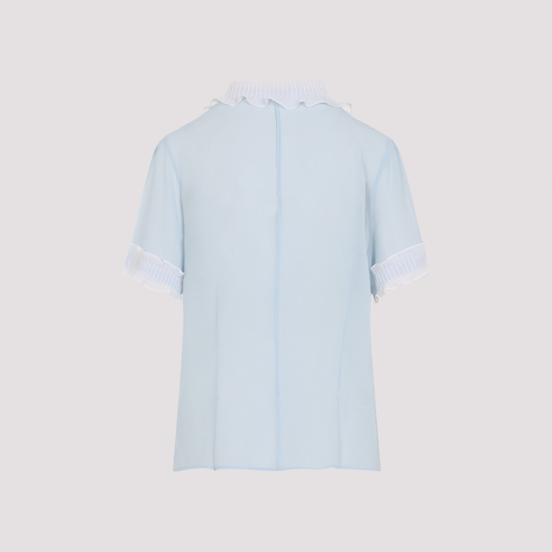 Shop Jil Sander Silk 115 Pl Shirt With Ribbed Ruffled Detailing