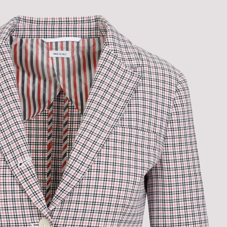 ジャケット THOM BROWNE Thom Browne Small Check Cotton Jacket Thom Browne Small Check White Cotton Jacket Blazer | THE LIST
