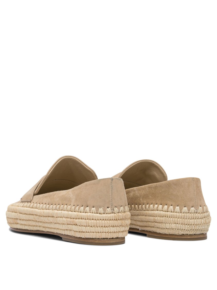 Paloma Barceló Loafers With Soft Suede Finish In Neutral